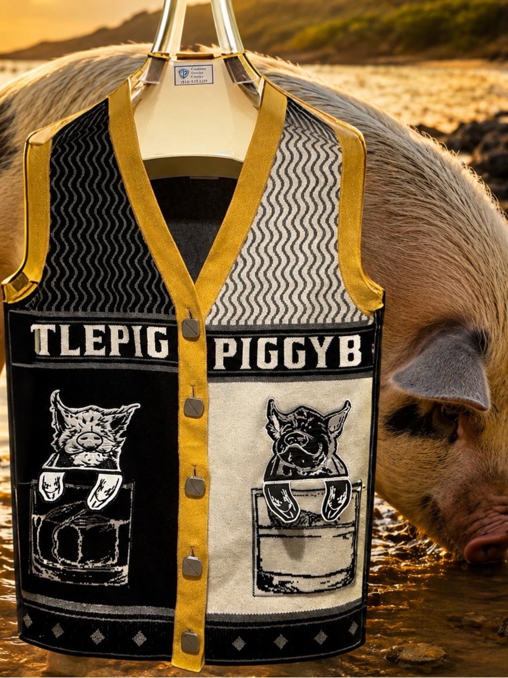 Whistlepig Piggyback Whiskey ornate waistcoat - worn once only - special!